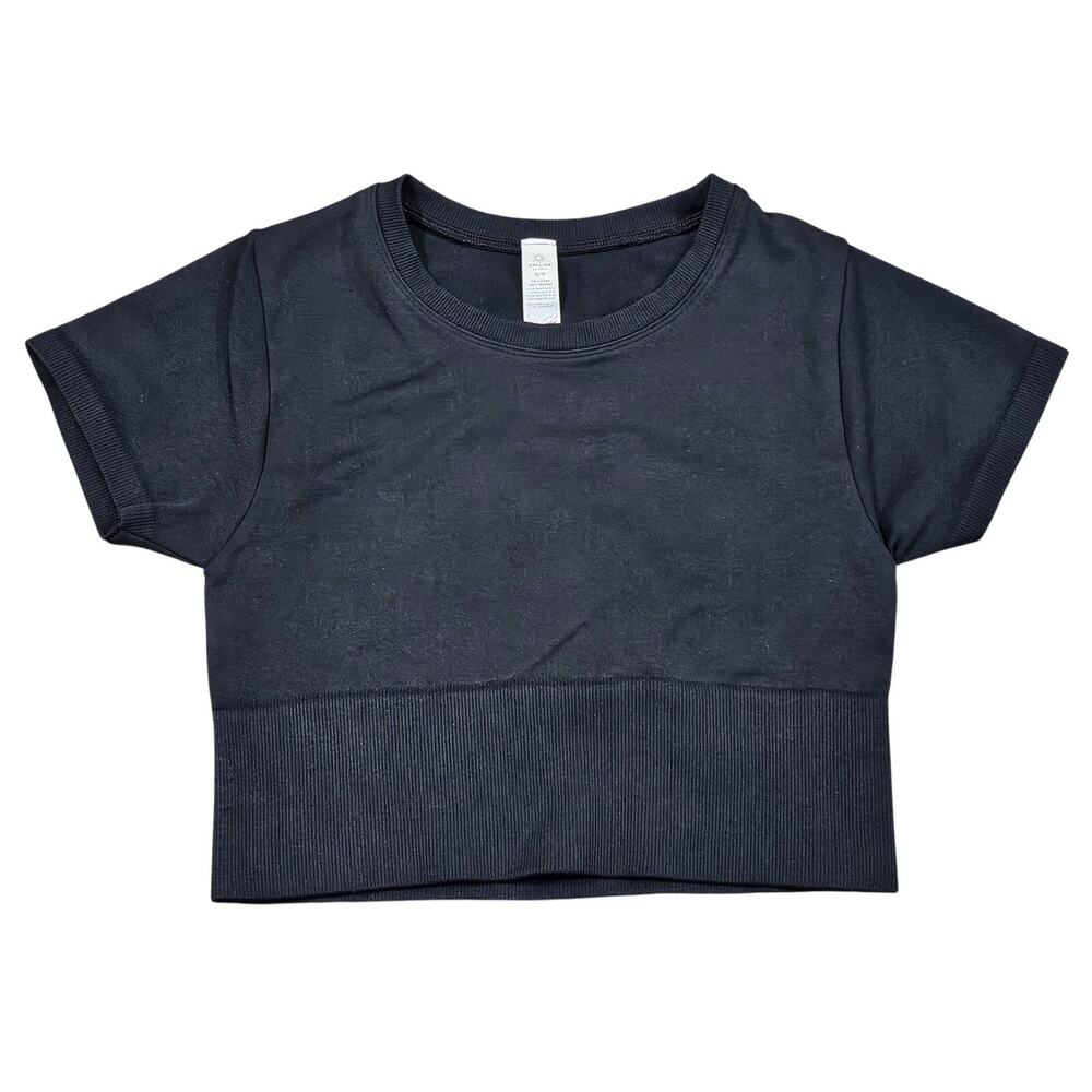 OFFLINE BY AERIE PREMIUM SOFT ATHLETIC CROPPED TEE – WOMEN’S SIZE XS – BLACK